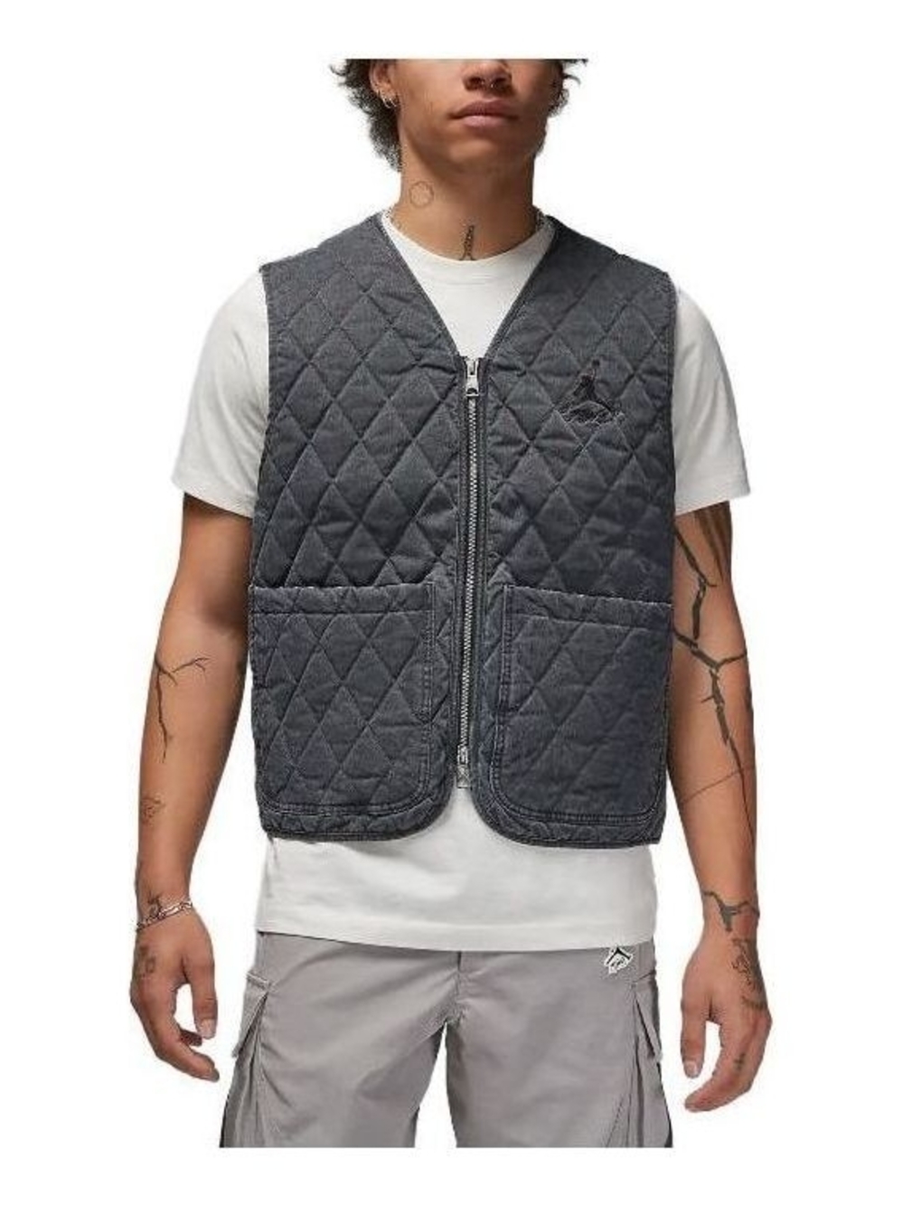 Jordan Men's Quilted Zip Vest - Charcoal